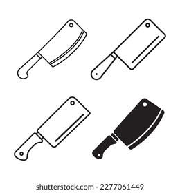 butcher knife icon vector illustration logo design