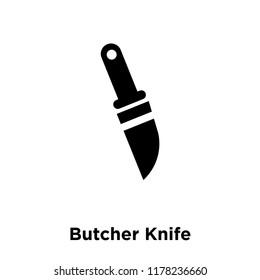 Butcher Knife icon vector isolated on white background, logo concept of Butcher Knife sign on transparent background, filled black symbol