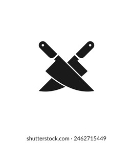 Icono de cuchillo de carnicero Vector sobre fondo blanco 