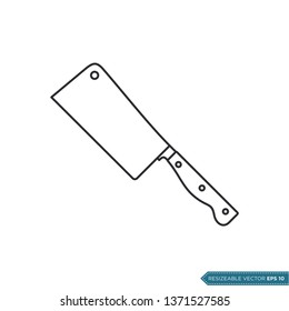 Butcher Knife Icon Vector Template Illustration Design
