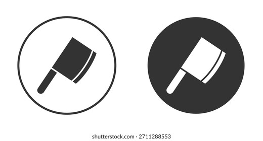Concepto de iconos de cuchillo de carnicero en versiones sólidas. Estilo de diseño plano.