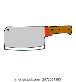 ilustración de cuchillo de carnicero dibujado a mano Vector aislado