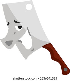 Butcher knife, illustration, vector on white background