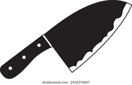 Cuchillo de Carnicero - Ilustración de cuchillo de cocina en Vector