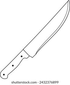 Butcher Knife - Kitchen Knife Illustration in Vector
