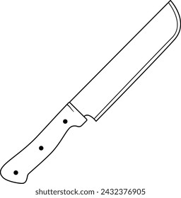 Butcher knife - Kitchen Knife Illustration in Vector