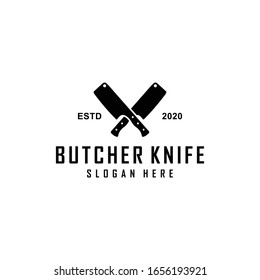 Butcher Knife Logo Design Emblem