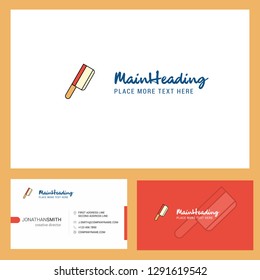Butcher knife Logo design with Tagline & Front and Back Busienss Card Template. Vector Creative Design