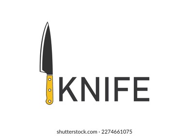 butcher knife logo design vector