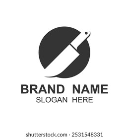 Butcher Knife Logo icon design. Vintage vector logo kitchen knife. butcher knife logo design vector.  Knife silhouette logo elegant on white background vector illustration