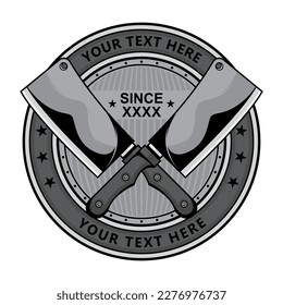 butcher knife logo, vector EPS 10