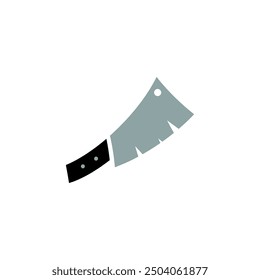 Cuchillo de carnicero Hueso de carne Logotipo de cuchillo de Vector Diseño de icono