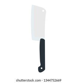 Butcher knife. Knife for meat. Knife icon White background. Vector illustration. EPS 10.
