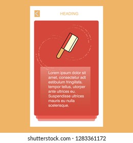 Butcher knife mobile vertical banner design design. Vector
