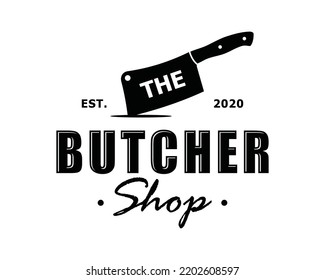 Butcher knife shop symbol icon vintage logo vector