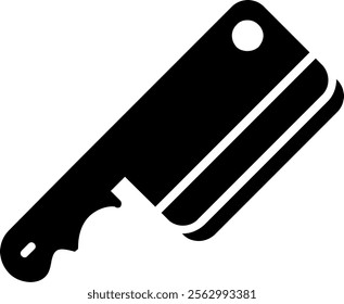 Butcher Knife Solid Style Icon Design