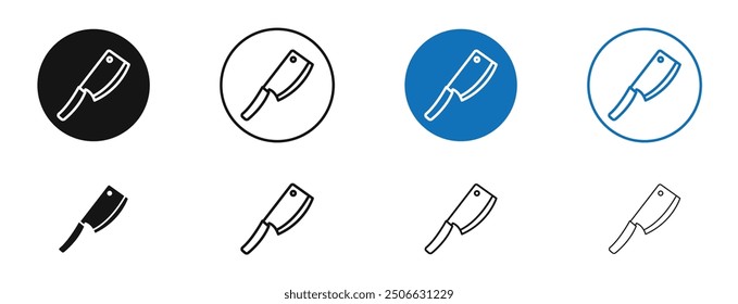 Metzgermesser, Vektorsymbol in schwarz-blauen Farben