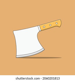 Ilustración del icono del vector del Cuchillo del Carnicero. Vector de Cuchillas de Cocina. Estilo de caricatura plano adecuado para la página de aterrizaje web, pancarta, volante, pegatina, fondo de escritorio