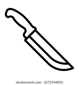 Butcher Knife Vector Line Icon Design