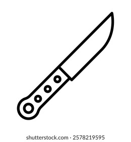 Butcher Knife Vector Line Icon Design