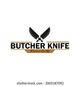 butcher knife vector logo design for Retro Vintage themed Restaurant Logo