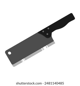 Vector de cuchillo de carnicero. adecuado para iconos, símbolos, signos, logotipos, emblemas, insignias, etc. Ilustración plana de dibujos animados aislada sobre fondo blanco. Utensilios de cocina, chef profesional.