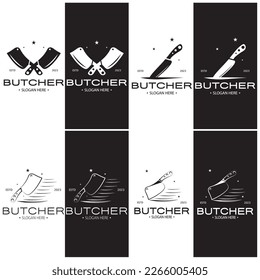 butcher knife vintage logo illustration,chef knife logo template,for business,badges,restaurants,abattoirs,butcher shops,cafes,brands,and knife shops.With modern simple minimalist vector concept.