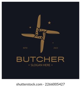 butcher knife vintage logo illustration,chef knife logo template,for business,badges,restaurants,abattoirs,butcher shops,cafes,brands,and knife shops.With modern simple minimalist vector concept.