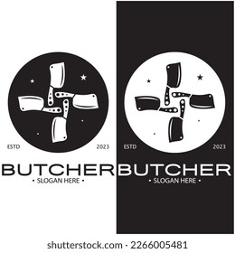 butcher knife vintage logo illustration,chef knife logo template,for business,badges,restaurants,abattoirs,butcher shops,cafes,brands,and knife shops.With modern simple minimalist vector concept.