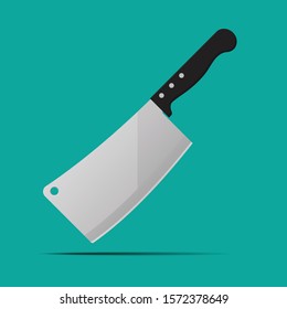 Butcher knife,meat cleaver knife vector illustration.