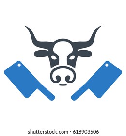 Butcher Knives flat vector pictogram. An isolated illustration on a white background.