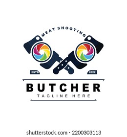 Butcher logo design, Knife Cutting Tool Vector Template, Product Brand Illustration