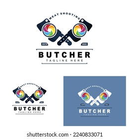 Butcher logo design, Knife Cutting Tool Vector Template, Product Brand Illustration Design For Butcher, Farm, Butcher Shop