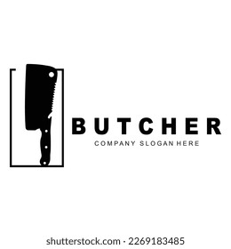 Butcher logo design, Knife Cutting Tool Vector Template, Product Brand Illustration Design For Butcher, Farm, Butcher Shop