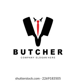 Butcher logo design, Knife Cutting Tool Vector Template, Product Brand Illustration Design For Butcher, Farm, Butcher Shop