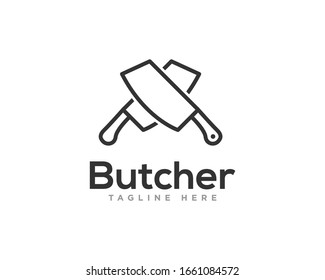 Vector de diseño de icono del logotipo del carnicero
