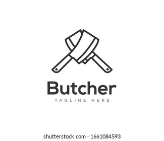Vector de diseño de icono del logotipo del carnicero