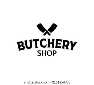 Butcher Logo Isolated on White Background. Butcher Shop Logo Template.