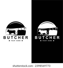 Metzgerlogo, Vektorsymbol-Illustrationsdesign. Logo für Restaurant und Lebensmittelindustrie