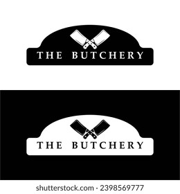 diseño de ilustración de icono vectorial del logotipo del carnicero. logotipo adecuado para la industria de restaurantes y alimentos