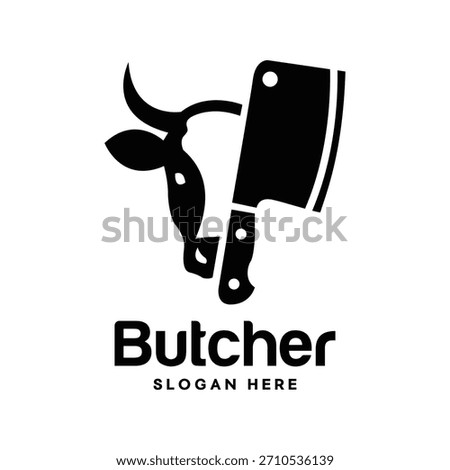 A butcher logo vector minimal illustration design