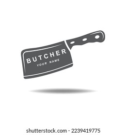 butcher logo vector with slogan template