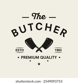 design de ilustração de modelo de vetor de logotipo de açougueiro