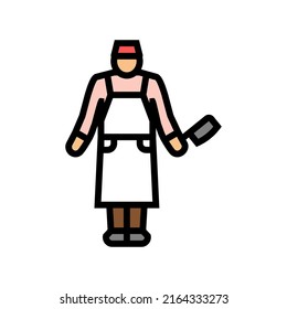 butcher man color icon vector. butcher man sign. isolated symbol illustration