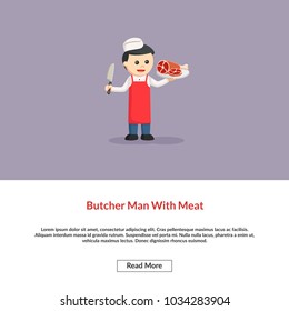Butcher Man With Meat Information