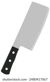 Carnicero cuchillo de carne ilustración plana aislado sobre fondo blanco.