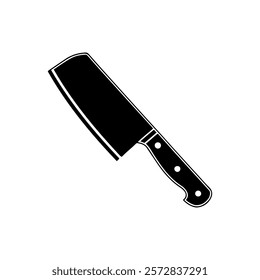 Butcher meat cleaver icon silhouette vector illustration design on white background.