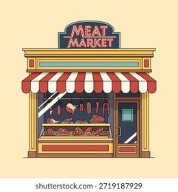 Carnicero con diseño de Vector plano de icono de carne.