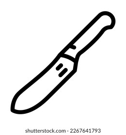 butcher meat knife line icon vector. butcher meat knife sign. isolated contour symbol black illustration