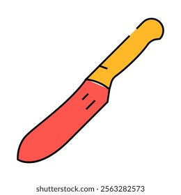 butcher meat knife line icon vector. butcher meat knife sign. isolated symbol illustration